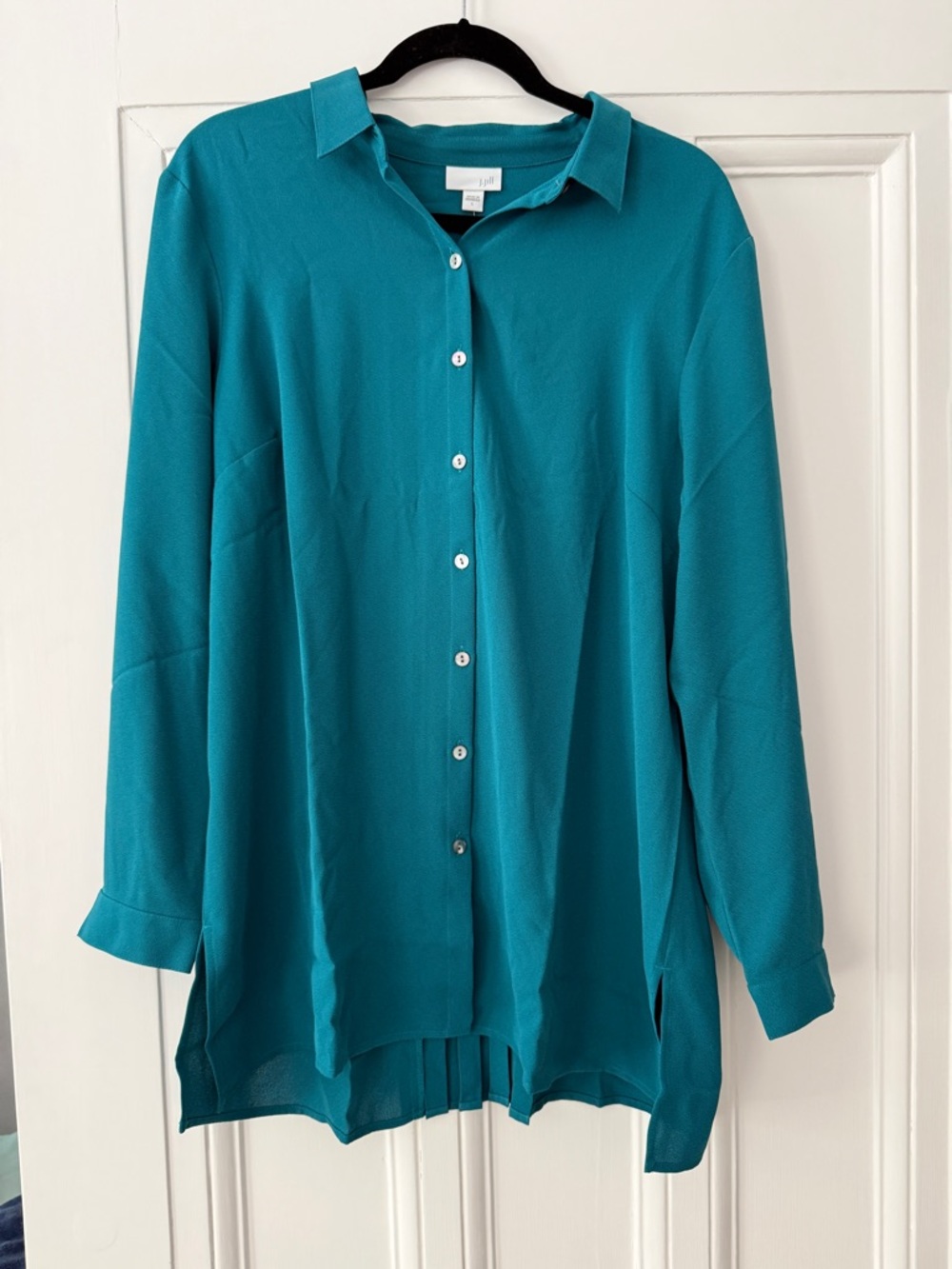 J. Jill Teal Button-Down Tunic Shirt